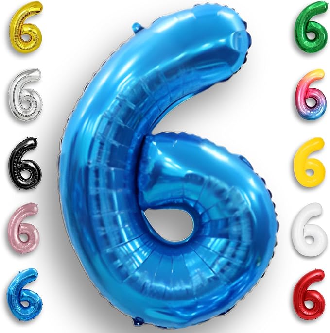 Blue Number Balloon 6 Mylar Foil Balloons 40 inch by Unknown
