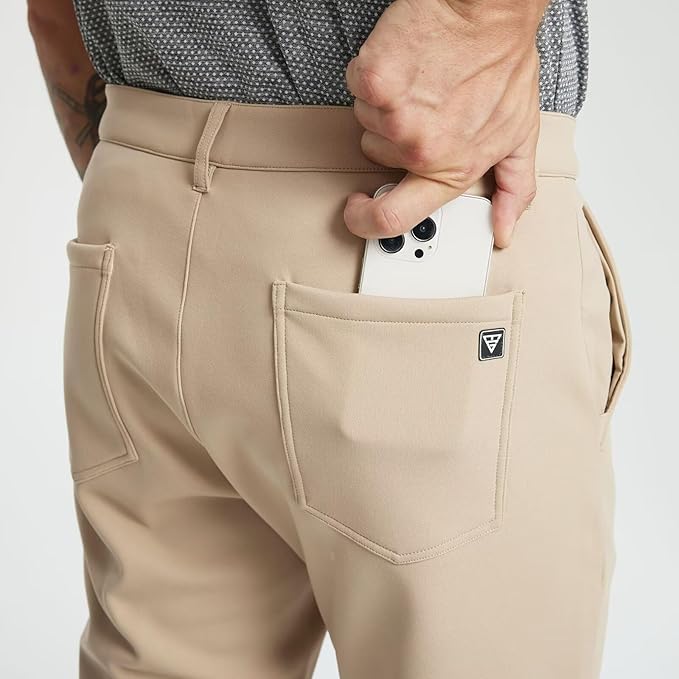 M MAELREG Golf Fleece Lined Pants Men Softshell Water-Resistant Workout Casual Outdoor Hiking Insulated Winter Pants for Men