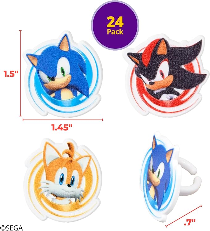 DecoPac Sonic the Hedgehog Rings, Cupcake Decorations Featuring Sonic, and - Image 4