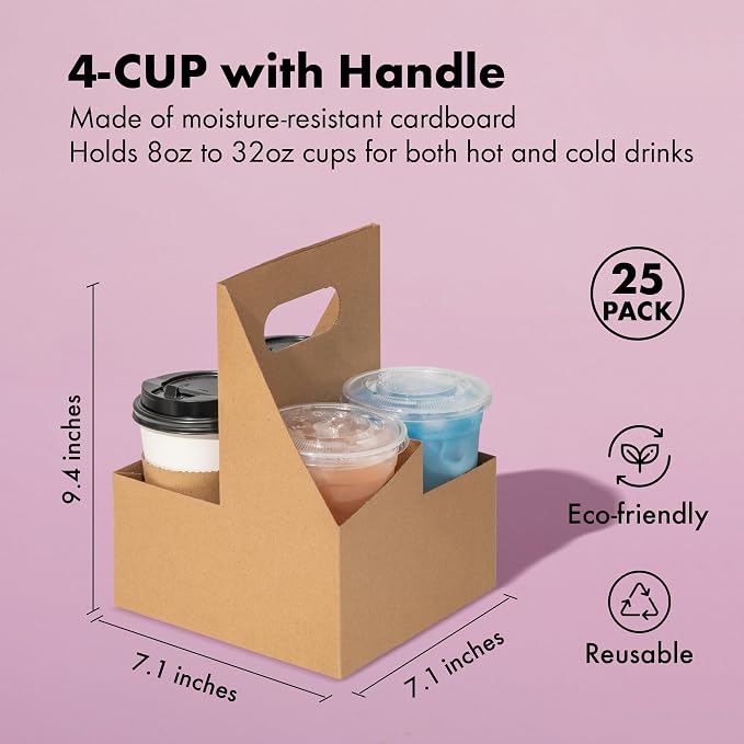 FMP Brands 4 Cup Disposable Drink Carrier - Image 2