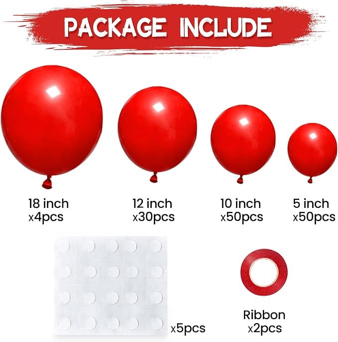 Red Balloon Arch Kit, Graduation, Valentine's Day, Baby Shower, Party - Image 2