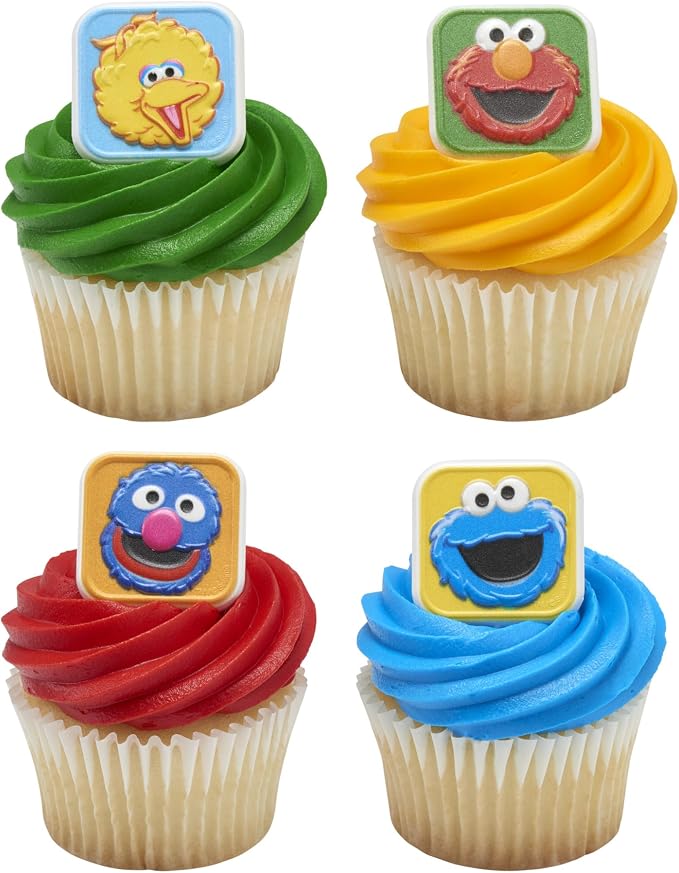 Sesame Street Rings, 24 Cupcake Toppers Featuring Elmo, Big Bird, Cookie Monster - Image 8