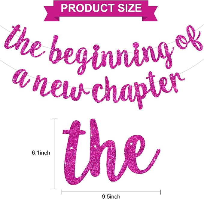 BEISHIDA Rose Red Pre-Strung Glitter The Beginning of A New Chapter Banner | - Image 3