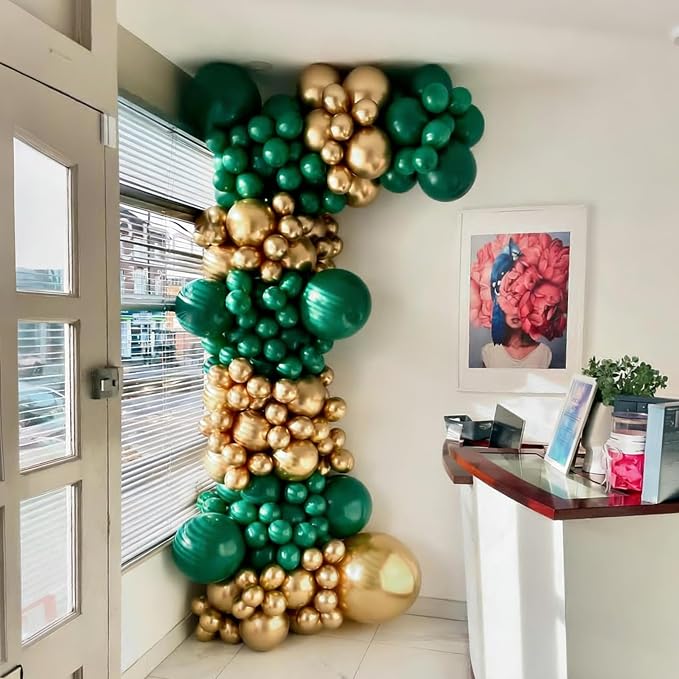 Lukiituke Green and Gold Balloons, Graduation, St.Patrick's Day, Jungle Party - Image 5