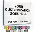 Custom Metal Signs, Personalized Aluminum, Customized Safety, Business Signs, Waterproof Outdoor, White Aluminum (18x12 In)