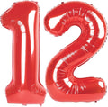 Red 12 Balloon - Number Balloon 40 Inch, 12th Red Birthday Decorations | Large by IWERP