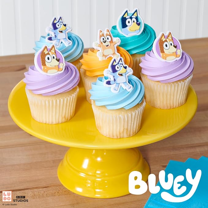DecoPac Bluey So Much Fun Rings, 24 Cupcake Decorations Featuring Bluey - Image 5