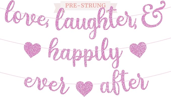 Pre-Strung Love Laughter & Happily Ever After Banner by PerfectOccasion
