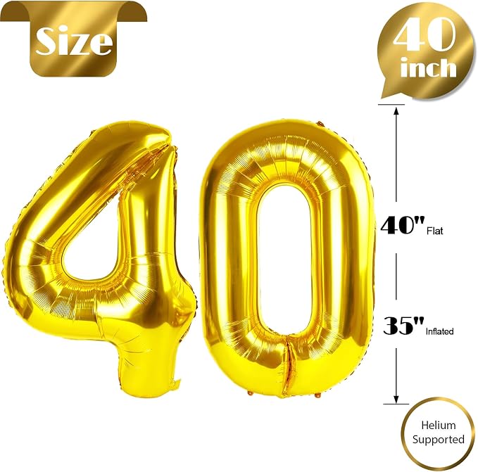 Gold 40 Balloon - Image 6