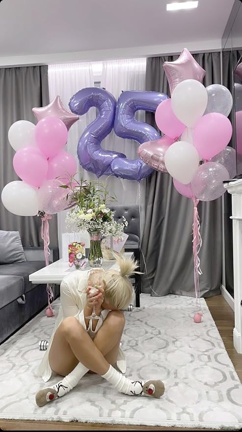 Lilac Number 2 Balloon 40 inch, Lavender Birthday Party Balloons Decorations | - Image 5