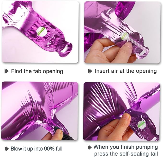 40 Inch Rose Purple Number 25 Balloons Foil Digital Helium Number Balloons - Image 6