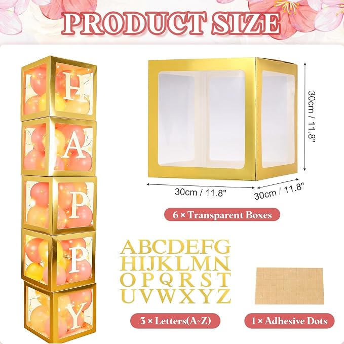 uxcell 6 Pcs Party Balloon Boxes, Transparent Balloon Boxes - Image 2