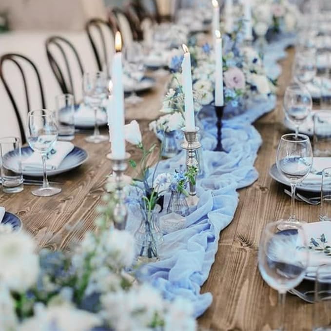 10 Pack Cheesecloth Table Runner 10FT Boho Gauze Rustic Fabric Table Runner - Image 6