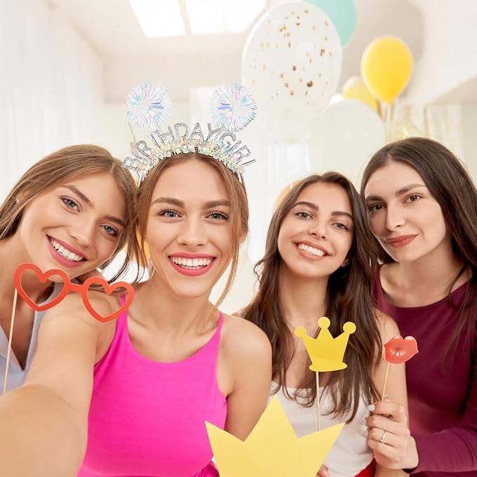 CIEHER Birthday Girl Headband Birthday Crown - Image 2