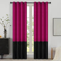 Modern Hot Pink Black Velvet Curtains Luxury 108 inch by ModernShinyVelvetCurtains