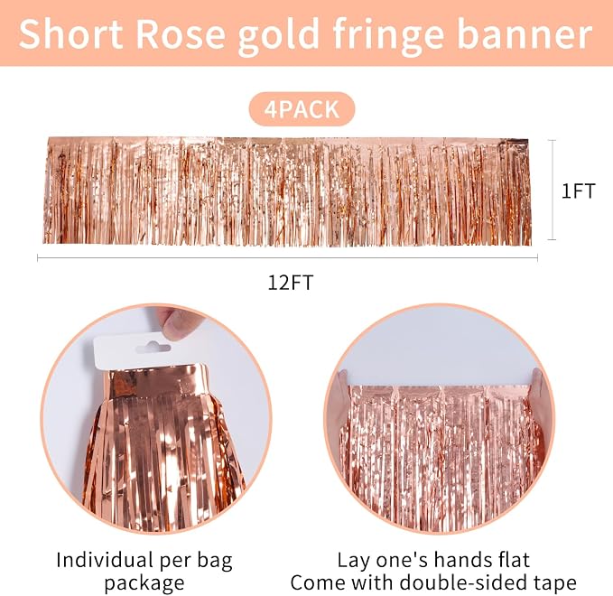 Rose Gold Party Decorations 4Pack 48FT - Image 5