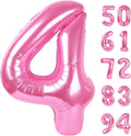 Pink 4 Balloon - Number Balloon 40 Inch, 4th Pink Birthday Decorations | Large by IWERP