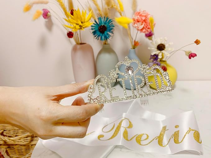 JETKONG Retirement Party Decorations Retired Tiara/Crown, Retired Sash - Image 2