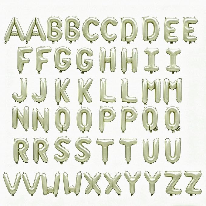 52 Pcs Cream Letter Balloons, Custom 2 Set A-Z Set - Image 2