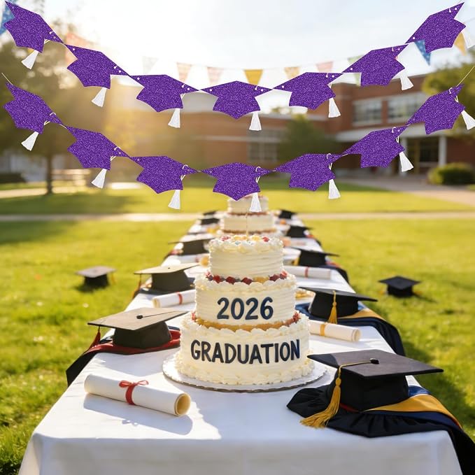 Graduation Cap Tassel Banner Party Decoration Congratulations Hat Garlands - Image 5