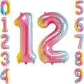 40 Inch Rainbow Foil Number 12 Balloon by TNCDJKPA
