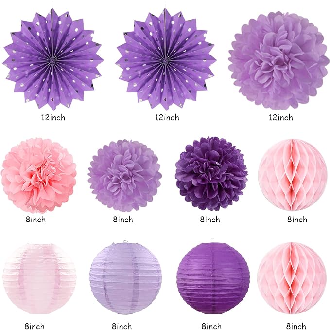 Purple Lilac-Lavender Pink Women Birthday Party-Decorations - Image 2