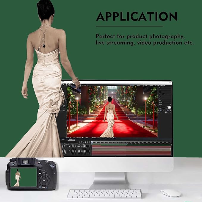 Dark Green Photography Backdrop for Photoshoot, Photo Backdrop Curtain, Perfect Dark Green Backdrops for Party Portrait Photoshoots Video Studio 8FTx10FT
