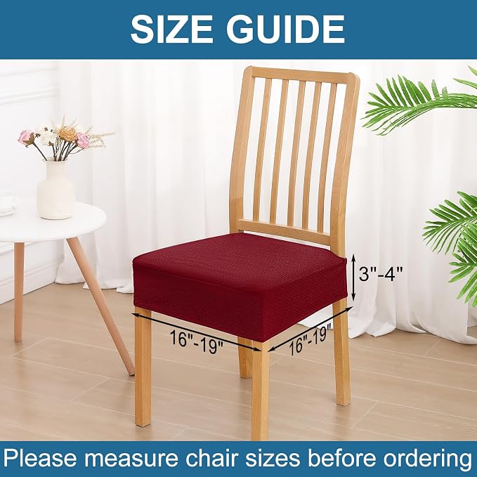 Smiry Waterproof Seat Covers for Dining Room Chairs, No Rear Covers | Stretch - Image 2