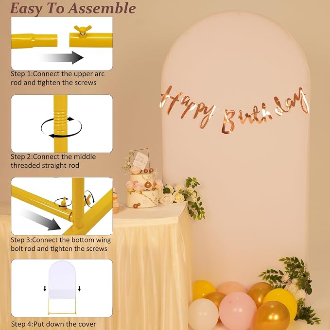 Vincidern 6.6FT Arch Backdrop Stand and Cover Set, Metal Arch Stand - Image 6