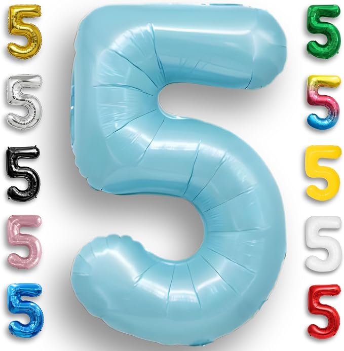 Candy Blue Number Balloon 5 Mylar Foil Balloons 32 inch by Unknown