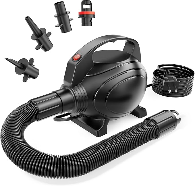 Electric Air Pump for Inflatables, Air Mattress – 500W/650W Quick-Fill by BreatheDriftShine