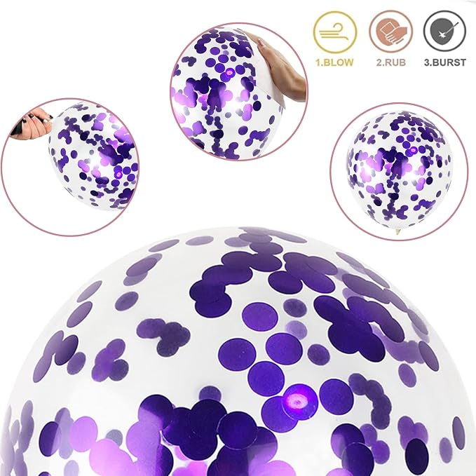 Purple and White Balloons, Lavender Party Balloons - Image 3