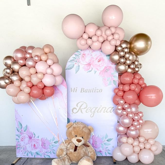 Double Stuffed Pearl Dusty Pink balloons Different Size 115Pcs 5/10/12/18 Inch - Image 7