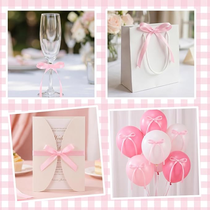 30 Pack Bow Cake Toppers Pink Ribbon Bows - Image 7
