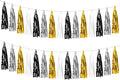 2 Pack Black Sliver Gold Metallic Tassel Garland, Foil Fringe Banner Streamers by Unknown