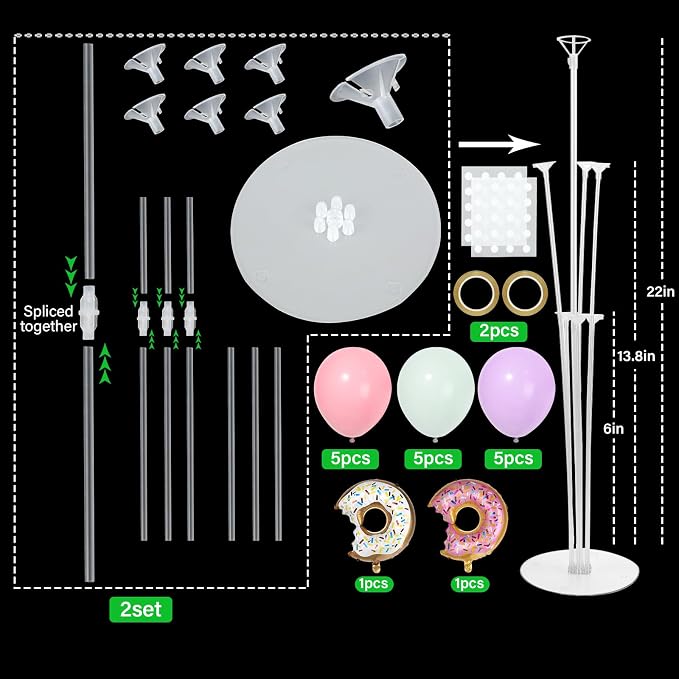 Donut Party Balloons Stand Kit 2 Sets - Image 2