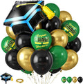Green Black Graduation Balloons, Dark Green Gold Black Balloons by Paready