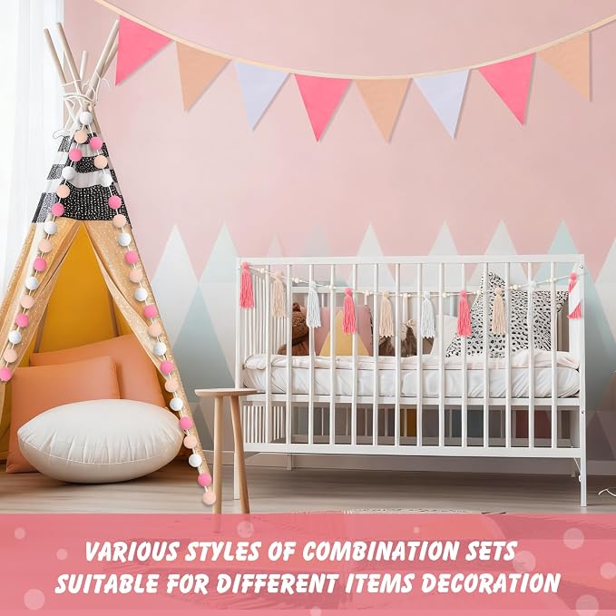 Hahafelt 4 Pcs Baby Shower Party Decoration Kit Pennant Bunting Banner Tassel - Image 7