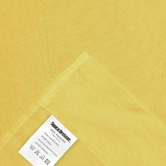 SpaceDresser Yellow Sheer Curtains 4 Panels Rod Pocket Semi-Sheer Curtain 96 - Image 6