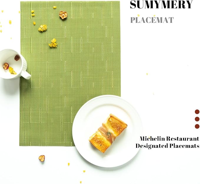 Placemats Set of 12 Vinyl/Plastic Woven Place Mats - Image 4