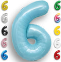 Candy Blue Number Balloon 6 Mylar Foil Balloons 16 Inch by Unknown