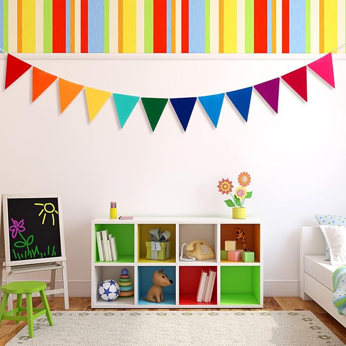 Outus 6 Pack 72 Flags/8.2 ft Rainbow Pennant Banner - Image 4