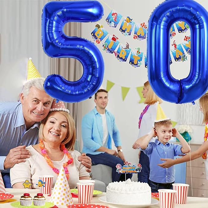 TONIFUL 40 Inch Navy Blue Number 5 Balloons Large Foil 5th Birthday Decor | - Image 5