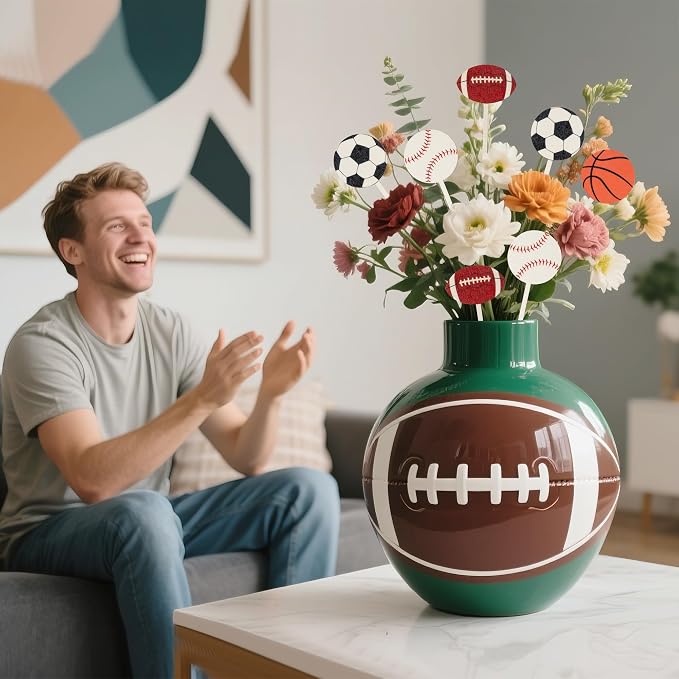 TICIAGA Sports Themed Wooden Floral Picks - Image 5