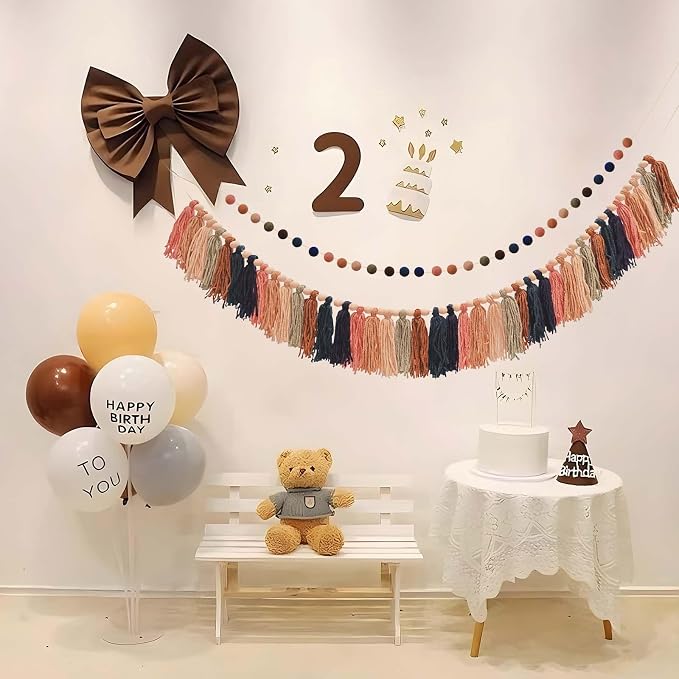 2pcs Longer Fall Tassel Garland, Pom Pom Tassel, Felt Ball Garland, - Image 4