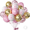 Pink 8th Birthday Balloons for Girls by Hongplus