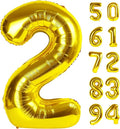 Gold 2 Balloon - Number Balloon 40 Inch, 2st Gold Birthday Decorations | Giant by IWERP