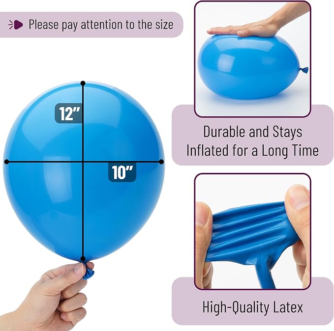 Mr. Pen- Blue Balloons, 12 Inch, 54 Pack | Blue Latex Balloons - Image 3