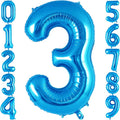 Blue Number 3 Balloon 40 Inch, Big Large Foil Helium Number Balloons, Jumbo by AIQINHU