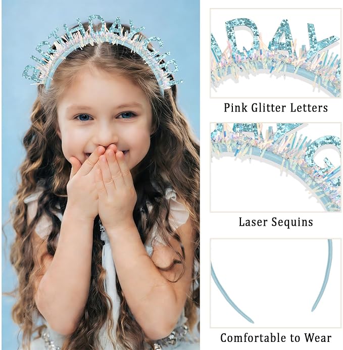 CIEHER Birthday Girl Headband Birthday Crown - Image 3